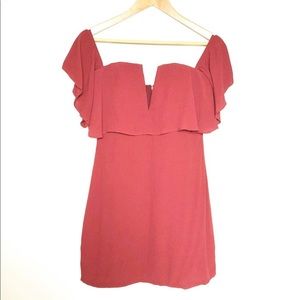 Lovers + Friends Off The Shoulder Maroon Dress